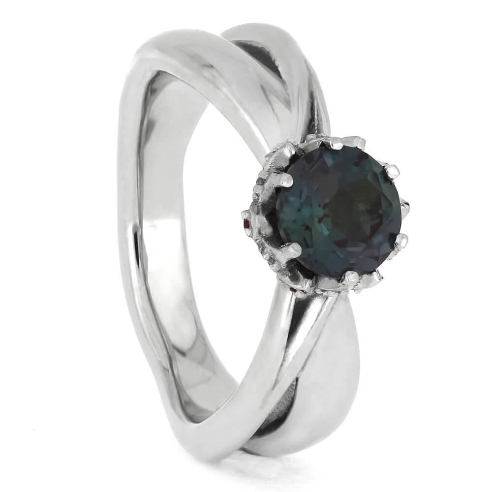 Platinum Twist Engagement Ring With Alexandrite 4 Platinum Twist Engagement Ring With Alexandrite - Image 2