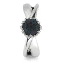 Platinum Twist Engagement Ring With Alexandrite 9 Platinum Twist Engagement Ring With Alexandrite -Johan Jewelry Shop E5262 2