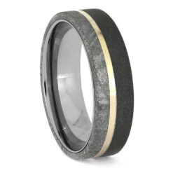 Meteorite & Mixed Metal Ring 11 Meteorite & Mixed Metal Ring -Johan Jewelry Shop E5280WG 1