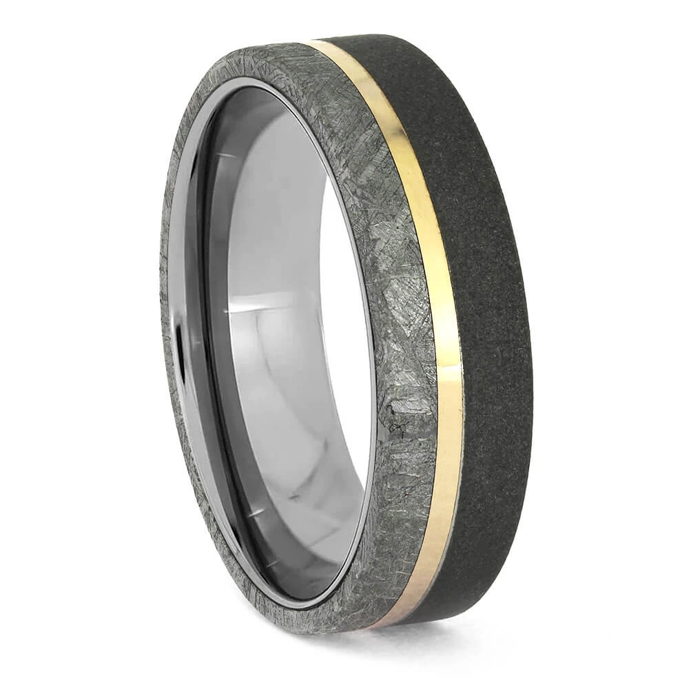 Meteorite & Mixed Metal Ring 7 Meteorite & Mixed Metal Ring - Image 5