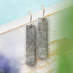 Gibeon Meteorite Dangle Earrings -Johan Jewelry Shop E5281Art05 2023Cropped 10