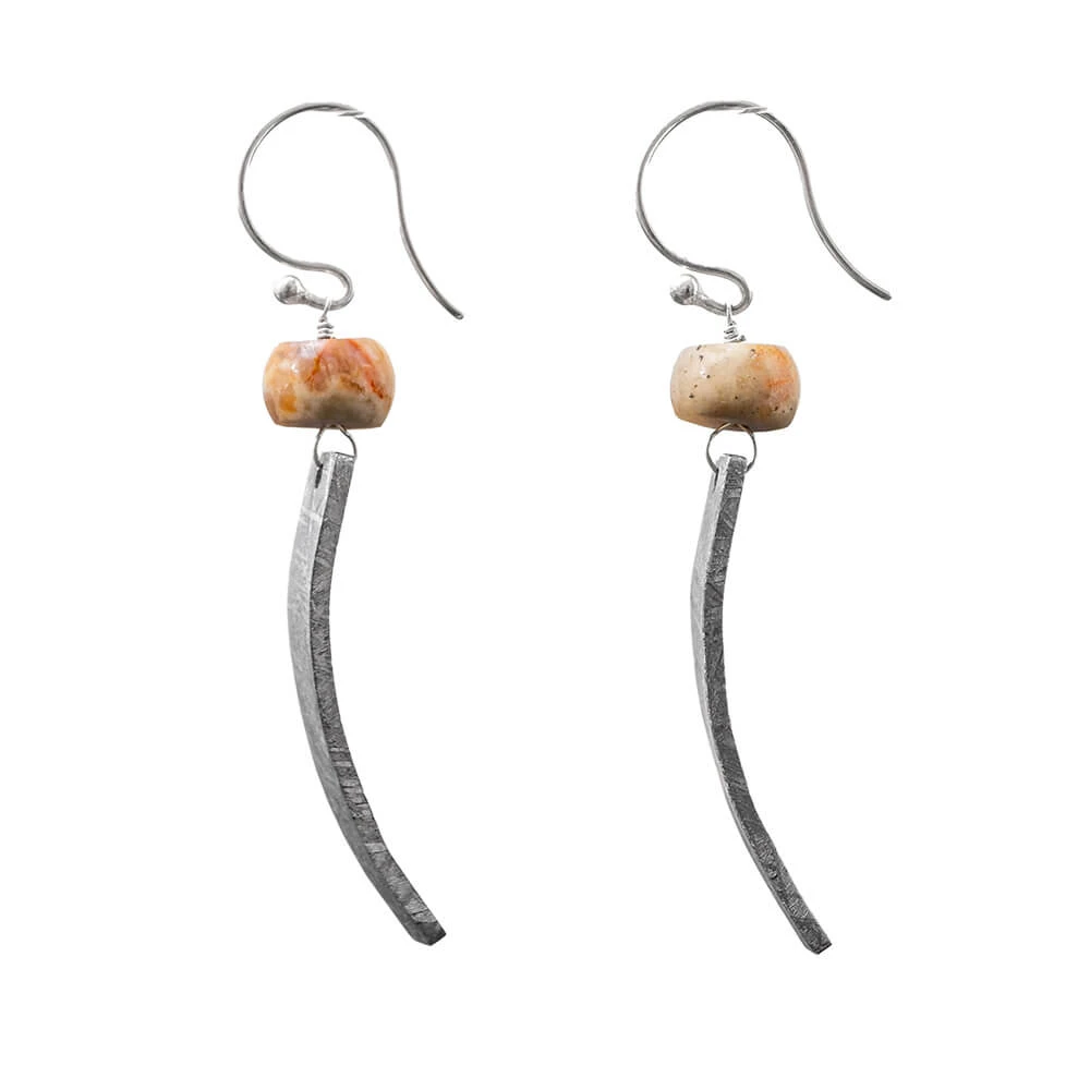 Fossil And Gibeon Meteorite Dangle Earrings 6 Fossil And Gibeon Meteorite Dangle Earrings - Image 4