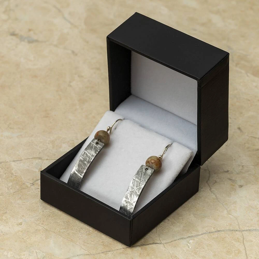 Fossil And Gibeon Meteorite Dangle Earrings 7 Fossil And Gibeon Meteorite Dangle Earrings - Image 5