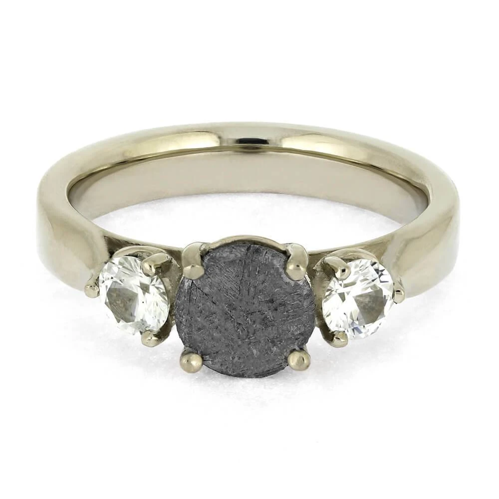 Meteorite Stone Ring With Sapphire Accents 8 Meteorite Stone Ring With Sapphire Accents - Image 6