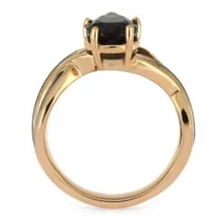 Dinosaur Bone And Meteorite Engagement Ring With Twist Design 11 Dinosaur Bone And Meteorite Engagement Ring With Twist Design -Johan Jewelry Shop E5296 4