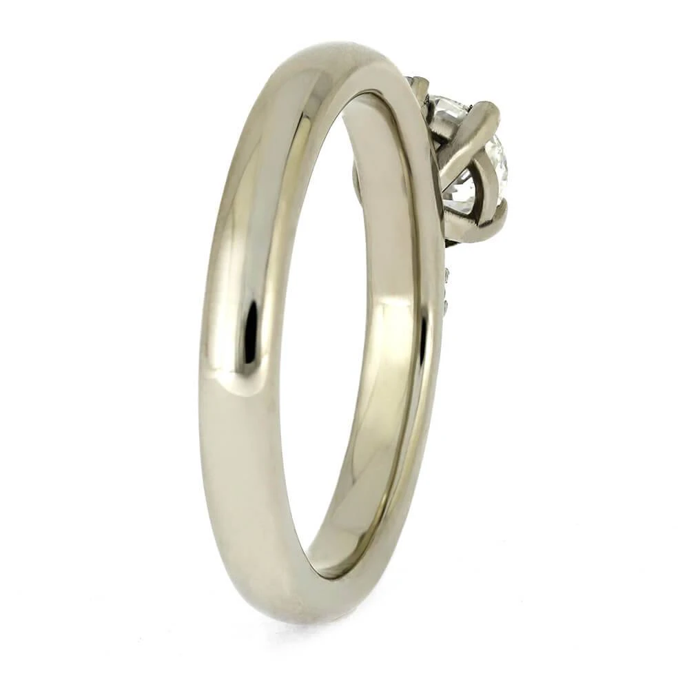 Three Stone Engagement Ring With Meteorite Stones 6 Three Stone Engagement Ring With Meteorite Stones - Image 4