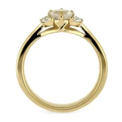 Floral Engagement Ring With Moonstone And Moissanites 12 Floral Engagement Ring With Moonstone And Moissanites -Johan Jewelry Shop E5299YG14 4