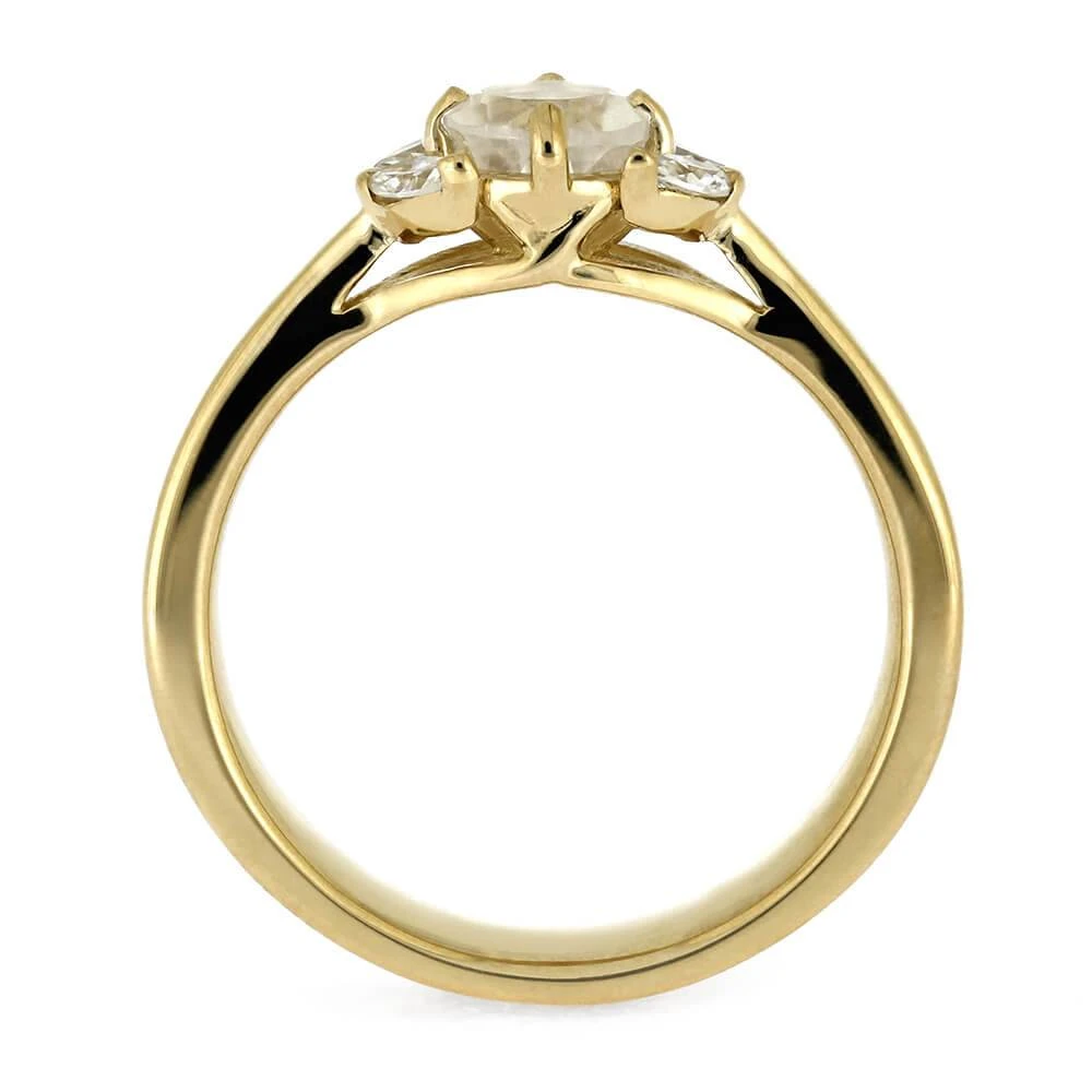 Floral Engagement Ring With Moonstone And Moissanites 7 Floral Engagement Ring With Moonstone And Moissanites - Image 5