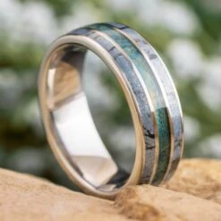 Men's Blue Wedding Band With Mokume Gane 15 Men's Blue Wedding Band With Mokume Gane -Johan Jewelry Shop E5306Art02 2024Cropped 2