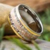 Memorial Ring With Antler & Cremains -Johan Jewelry Shop E5325YGArtCropped 3 4