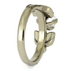 Floral Engagement Ring With Dinosaur Bone -Johan Jewelry Shop E5328 3