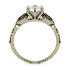 Floral Engagement Ring With Dinosaur Bone -Johan Jewelry Shop E5328 4