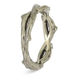 Nature-Inspired Wedding Band With Branch Profile -Johan Jewelry Shop E5334 3