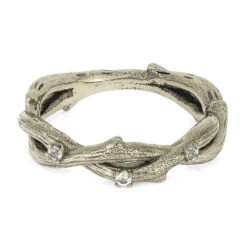 Nature-Inspired Wedding Band With Branch Profile -Johan Jewelry Shop E5334 5