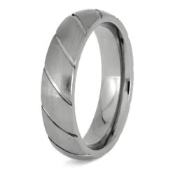 Custom Titanium Wedding Band With Spiral Grooved Profile 10 Custom Titanium Wedding Band With Spiral Grooved Profile -Johan Jewelry Shop E5337 3