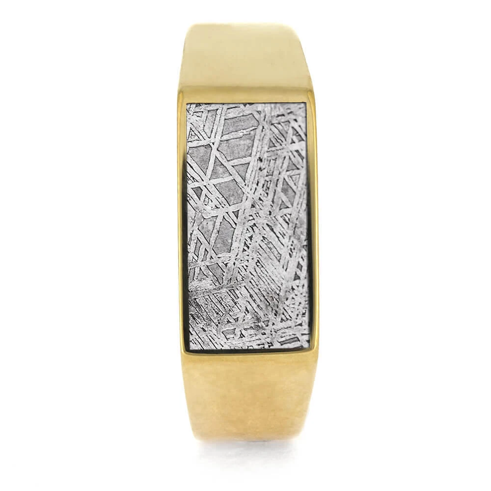 Gibeon Meteorite Signet Ring In 14k Yellow Gold 5 Gibeon Meteorite Signet Ring In 14k Yellow Gold - Image 3