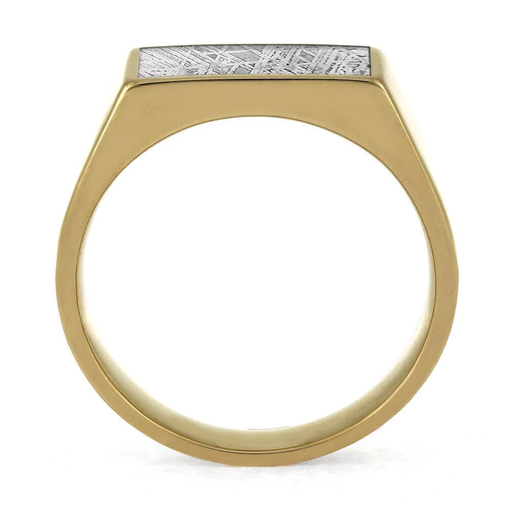 Gibeon Meteorite Signet Ring In 14k Yellow Gold 6 Gibeon Meteorite Signet Ring In 14k Yellow Gold - Image 4