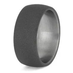 Triple Inlay Wedding Band With Meteorite, Dino Bone, And Ironwood -Johan Jewelry Shop E5341TI 3