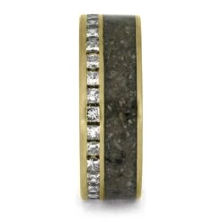 Yellow Gold Eternity Ring With Cremains And Diamonds -Johan Jewelry Shop E5363YG 2