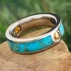 Turquoise And Orange Sapphire Wedding Band For Men -Johan Jewelry Shop E5368TIArtCropped 3