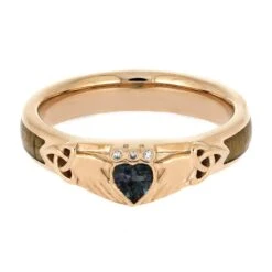 Claddagh Ring With Alexandrite And Koa Wood -Johan Jewelry Shop E5371RG 4
