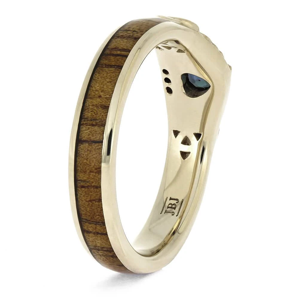 Trinity Knot Claddagh Ring With Koa Wood Inlay 6 Trinity Knot Claddagh Ring With Koa Wood Inlay - Image 4