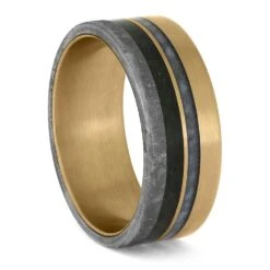 Men's Birthstone Ring With Meteorite In Rose Gold -Johan Jewelry Shop E5379RG 1