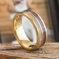 Birthstone & Ash Memorial Ring In Yellow Gold