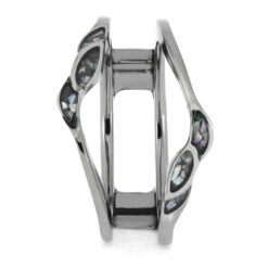 Custom Pearl Ring Guard With Floral Design 12 Custom Pearl Ring Guard With Floral Design -Johan Jewelry Shop E5388Pearl 2