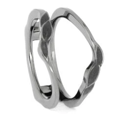 Nature-Inspired Titanium Ring Guard With Floral Accents -Johan Jewelry Shop E5388 1