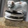 Antler And Ashes Memorial Ring In Black Ceramic 1 Antler And Ashes Memorial Ring In Black Ceramic -Johan Jewelry Shop E5415ArtCropped 1
