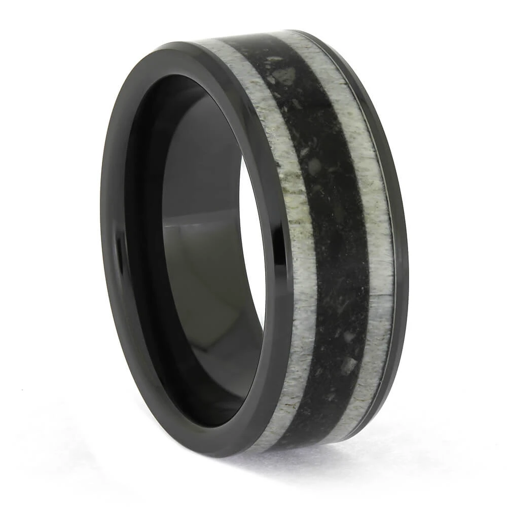 Antler And Ashes Memorial Ring In Black Ceramic 4 Antler And Ashes Memorial Ring In Black Ceramic - Image 2