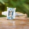 Aquamarine Solitaire With Meteorite In White Gold -Johan Jewelry Shop E5424WG14ArtCropped 2