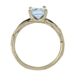 Aquamarine Solitaire With Meteorite In White Gold -Johan Jewelry Shop E5424WG14 4