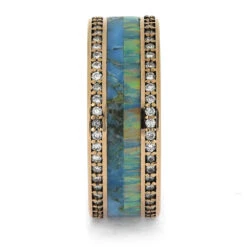 Rose Gold Eternity Band With Turquoise And Opal -Johan Jewelry Shop E5425RG 2