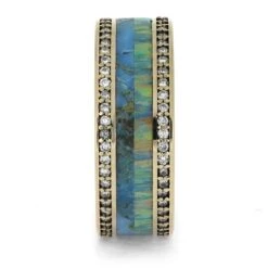 Opal And Turquoise Double Eternity Band In White Gold -Johan Jewelry Shop E5425WG 2