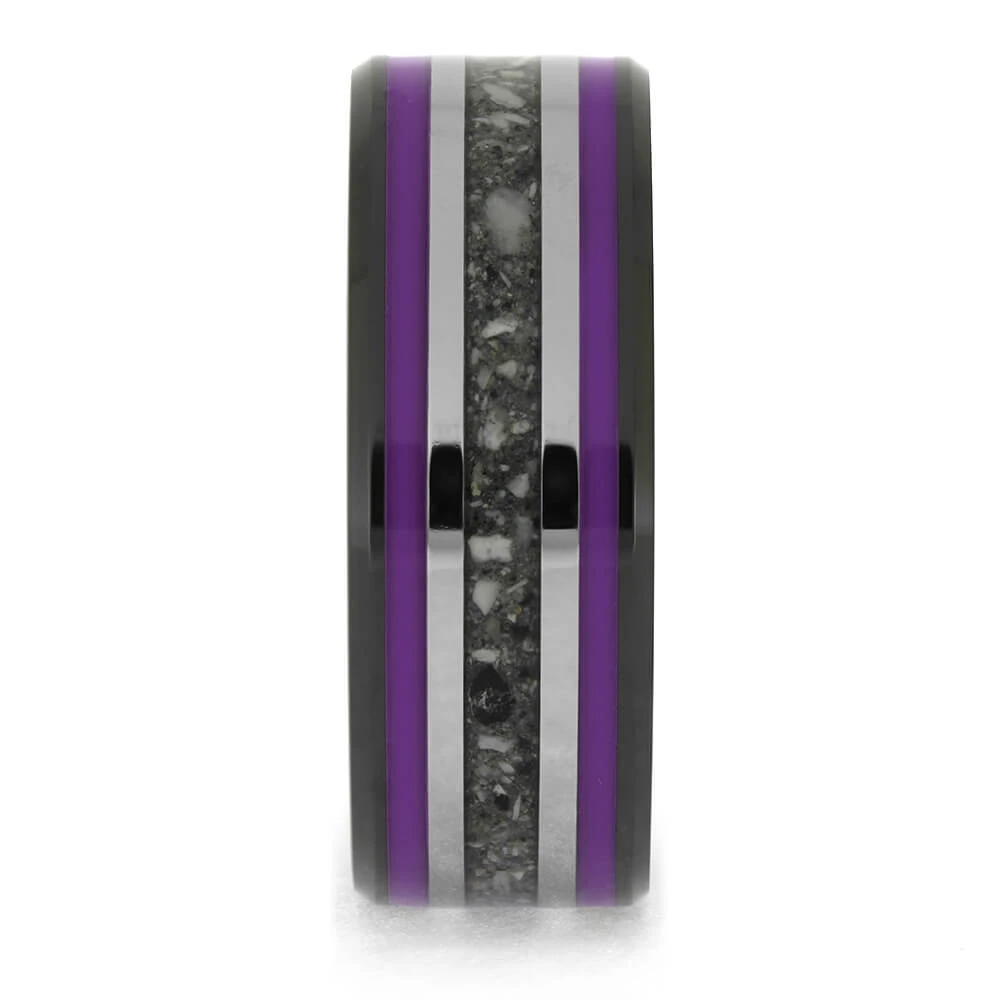 Purple Enamel Memorial Ring In Black Ceramic 5 Purple Enamel Memorial Ring In Black Ceramic - Image 3