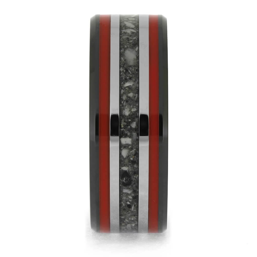 Black Ceramic And Red Enamel Memorial Ring 5 Black Ceramic And Red Enamel Memorial Ring - Image 3