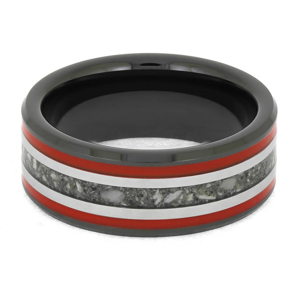 Black Ceramic And Red Enamel Memorial Ring 7 Black Ceramic And Red Enamel Memorial Ring - Image 5