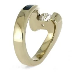 White Gold And Turquoise Engagement Ring -Johan Jewelry Shop E5434WG14 3