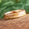 Oak And Olive Wood Wedding Band In 14k Rose Gold 2 Oak And Olive Wood Wedding Band In 14k Rose Gold -Johan Jewelry Shop E5437RGArtCropped 1