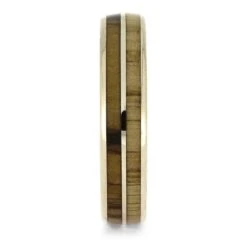 White Gold Wedding Band With Oak And Olive Wood -Johan Jewelry Shop E5437WG 2
