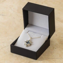 Mokume Compass Necklace In Sterling Silver 11 Mokume Compass Necklace In Sterling Silver -Johan Jewelry Shop E5438Box