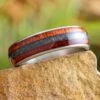 Dark Wedding Band With Bloodwood And Onyx In Titanium 2 Dark Wedding Band With Bloodwood And Onyx In Titanium -Johan Jewelry Shop E5439ArtCropped 2