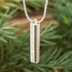 Unique Meteorite And Stardust Bar Necklace