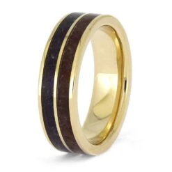 Twin Birthstone Ring With Ruby And Amethyst In Yellow Gold -Johan Jewelry Shop E5445YG 3