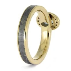 Yellow Gold Engagement Ring With Meteorite And Topaz 12 Yellow Gold Engagement Ring With Meteorite And Topaz -Johan Jewelry Shop E5446YG 3