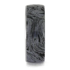 Cobaltium Mokume Gane Wedding Band With Titanium Edge -Johan Jewelry Shop E5450 2