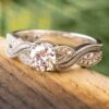 Platinum And Meteorite Engagement Ring With Twist Design -Johan Jewelry Shop E5451ArtCropped 1 3
