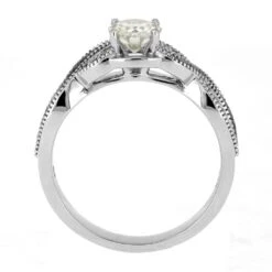 Platinum And Meteorite Engagement Ring With Twist Design -Johan Jewelry Shop E5451 4